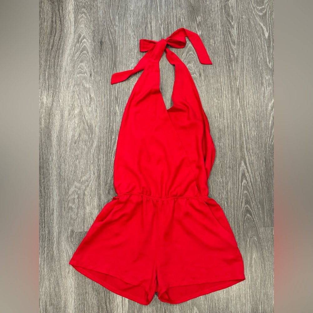 Red Halter Romper